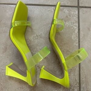 Novah Heels Neon Lime Vinyl Women's Heels